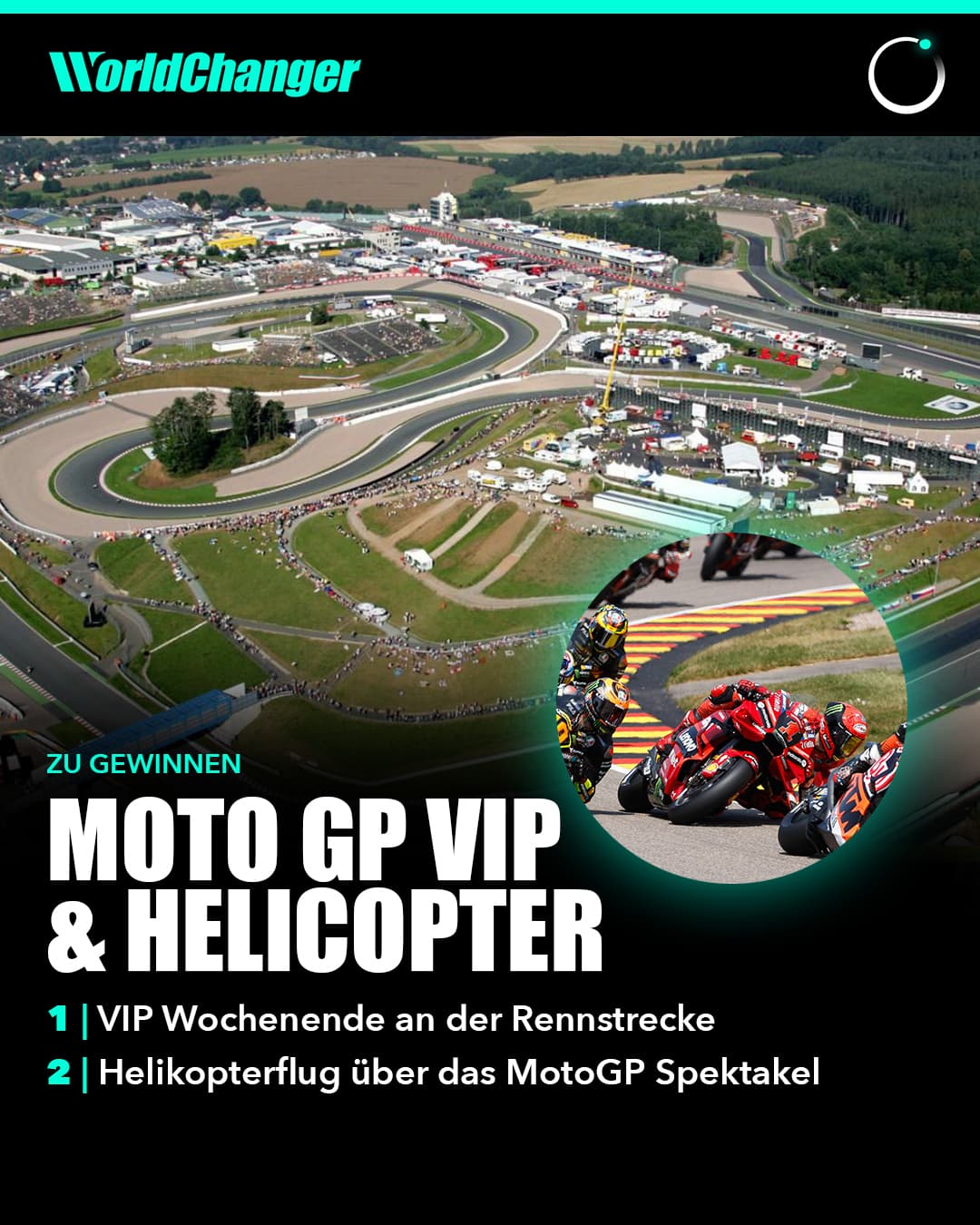 MotoGP VIP & Helikopter – VIP-Wochenende an der Rennstrecke inklusive Helikopterflug